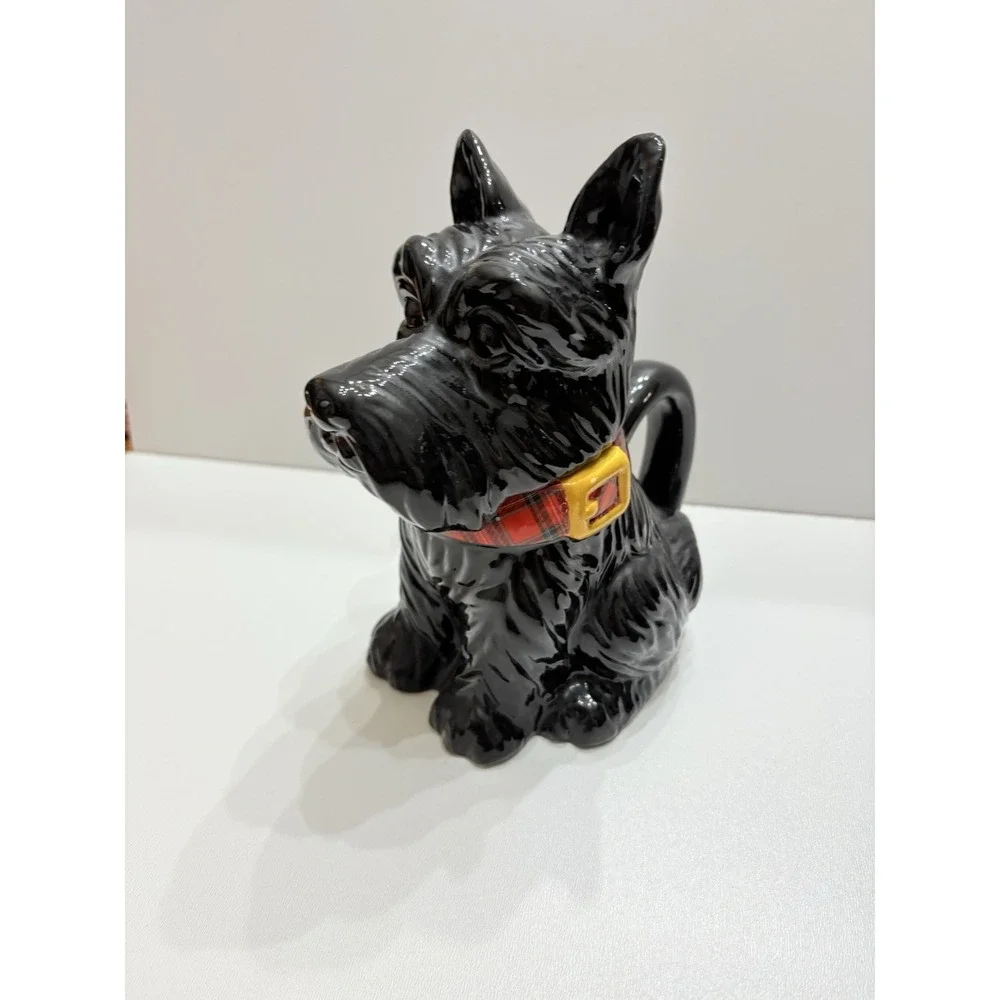 Scottie Dog Cookie Jar Black Plaid Collar David's Cookies/Jeffrey Banks and‎ mug